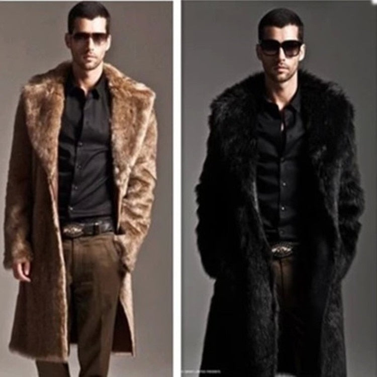 Faux Fur Coat - Black - Men